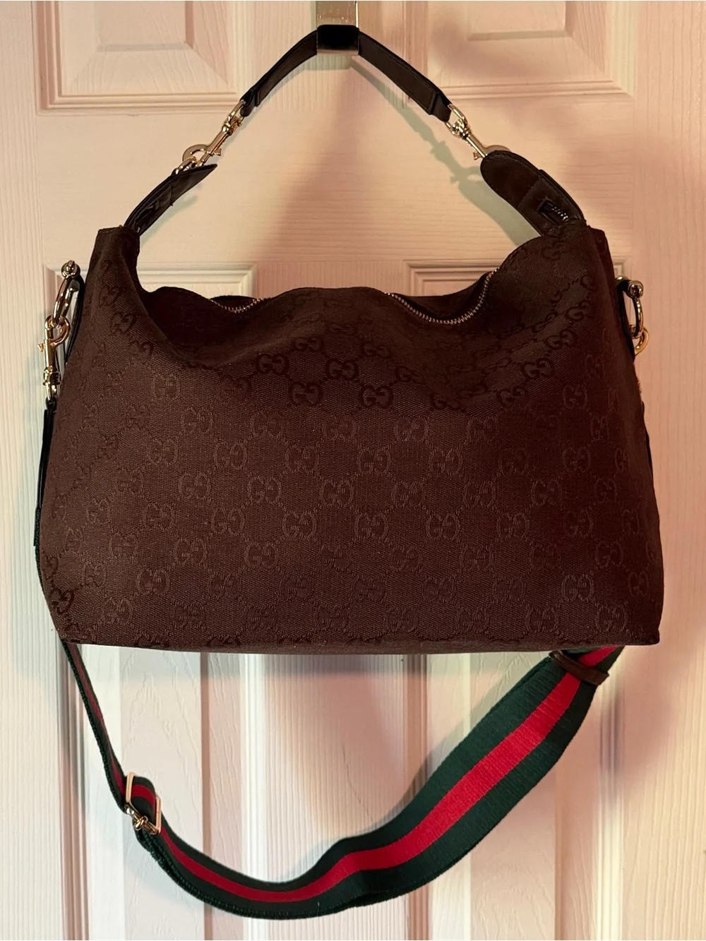 Beautiful Brera Chocolate Canvas Hobo Bag